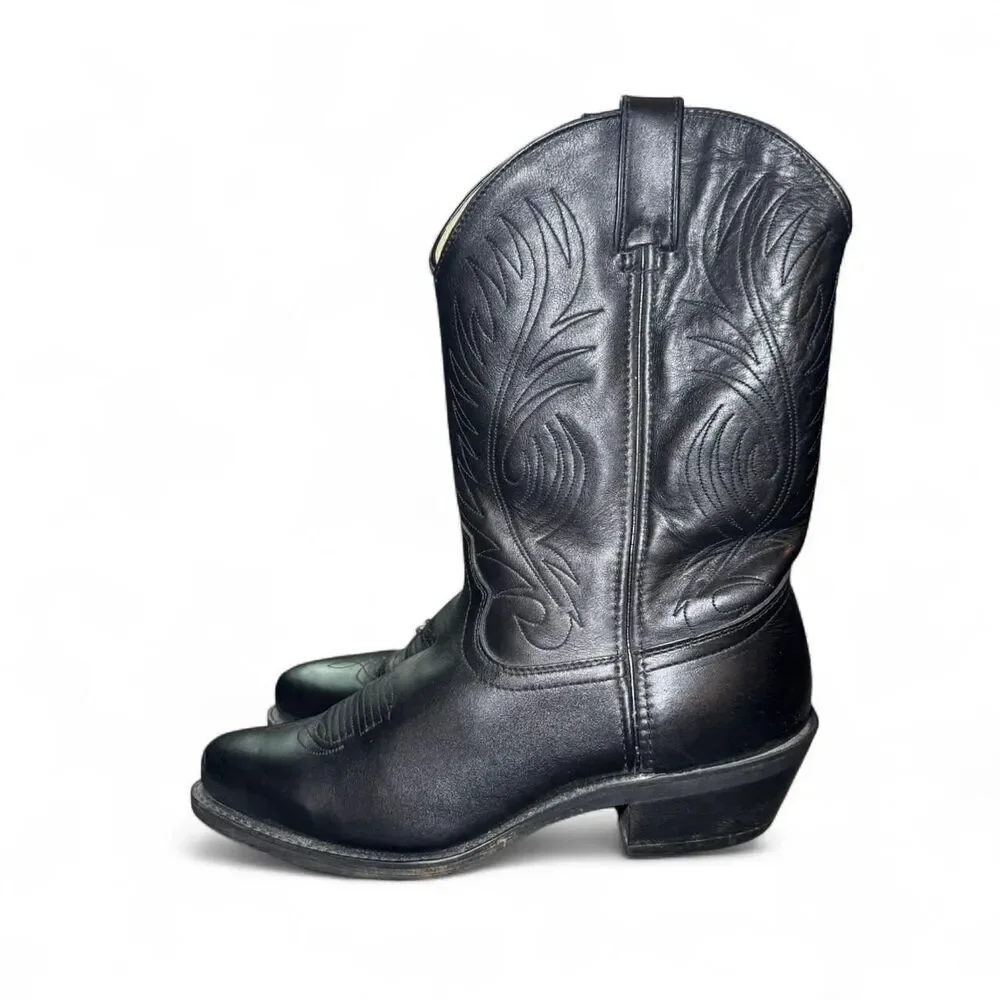 Durango Men’s 11” Black Western Cowboy Boots Size 9EE – DB560 Concho Strap